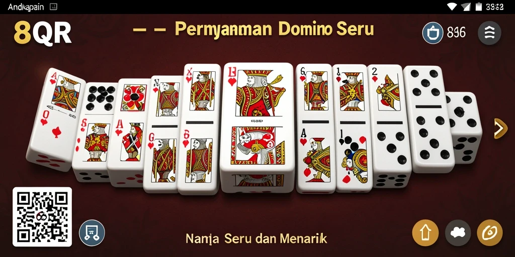 Tampilan gameplay seru dari 8QR dengan aksi domino yang menarik.