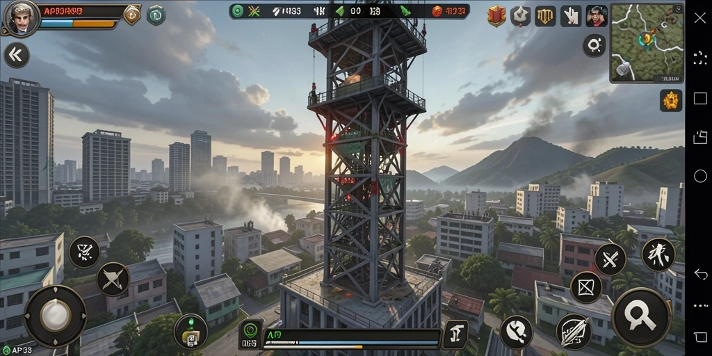 Screenshot API33 menunjukkan aksi menegangkan dalam game Tower Defense.