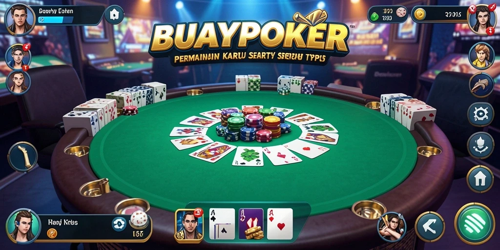 Tampilan gameplay mendebarkan dari BUAYAPOKER yang menunjukkan serunya bermain kartu.