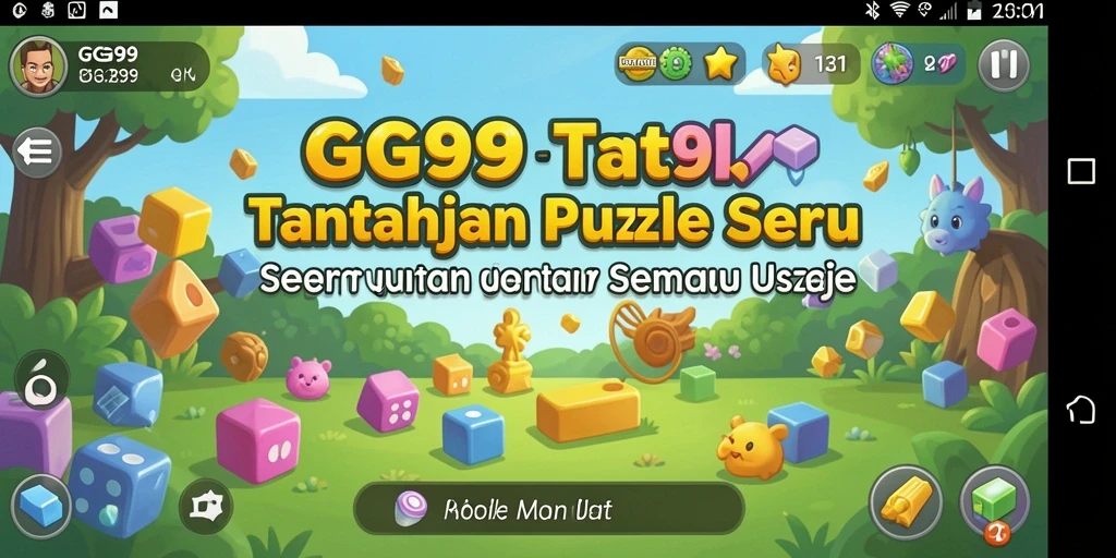 Screenshot utama GG99 menampilkan gameplay puzzle yang menarik.