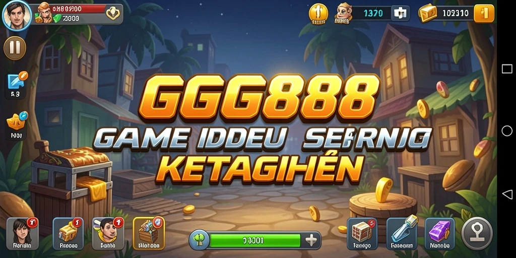 Tampilan gameplay GGG888 menampilkan kemajuan dan pengumpulan sumber daya.