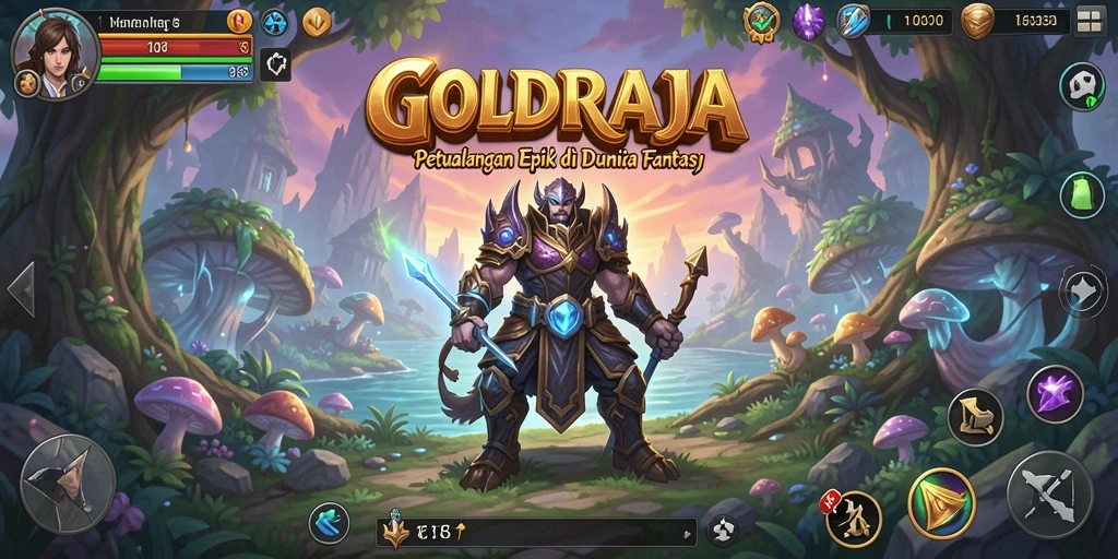Tampilan menakjubkan dari gameplay petualangan GOLDRAJA.