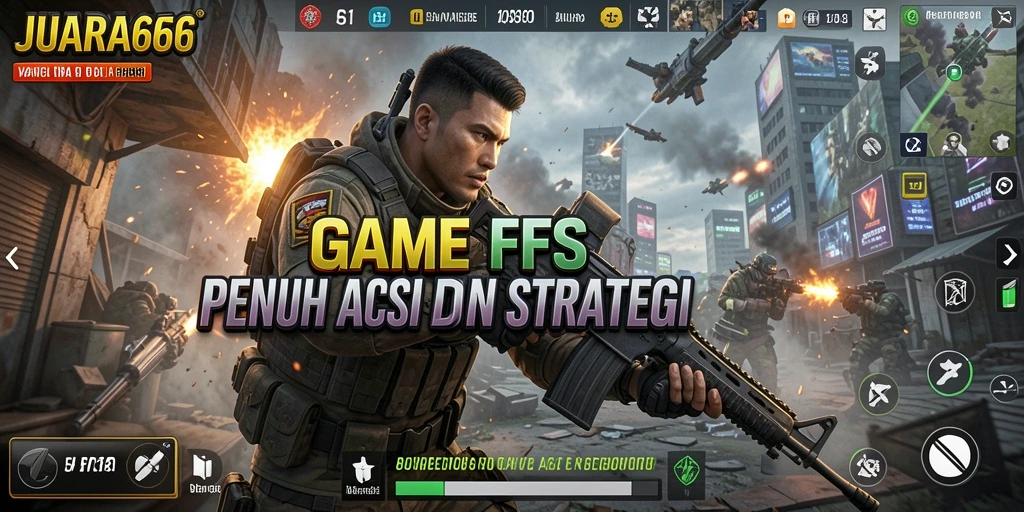 Tampilan gameplay JUARA666 yang intens dalam aksi FPS.
