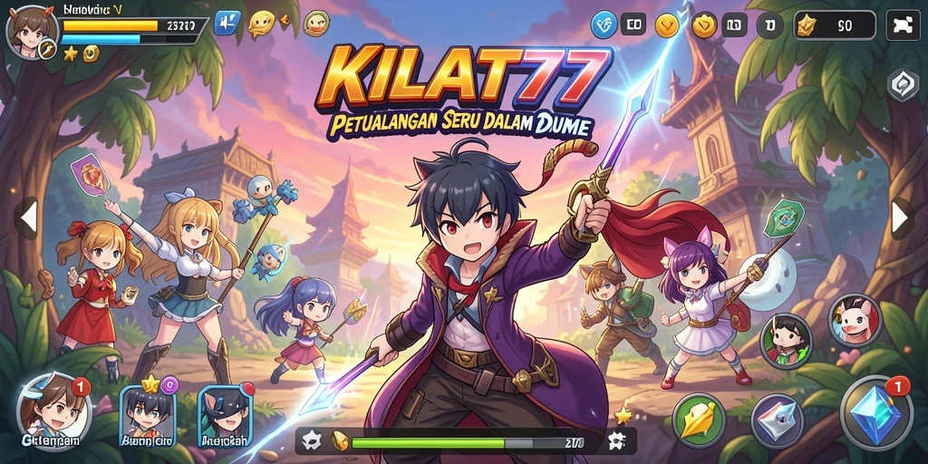 Tangkapan layar KILAT77 menampilkan aksi seru dalam permainan anime.