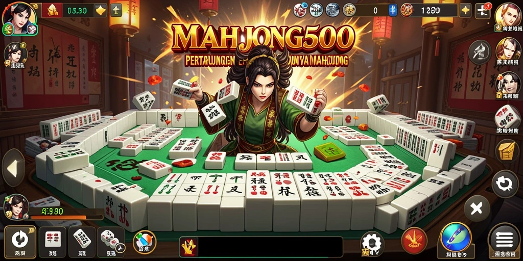 Tampilan menarik dari gameplay Fighting di MAHJONG500.