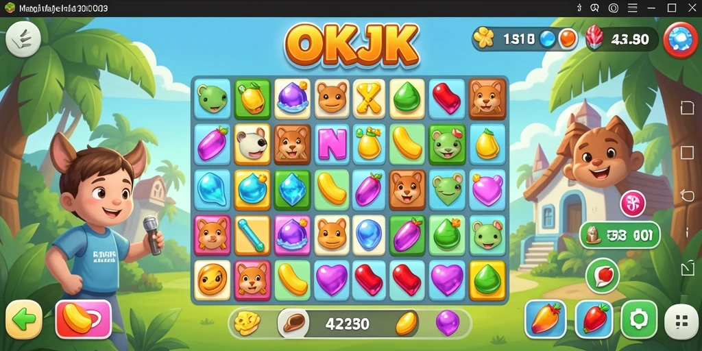 Tampilan gameplay OKJK yang seru dan penuh warna.