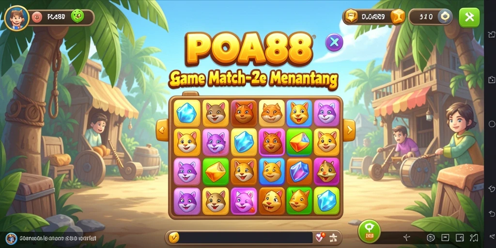 Gameplay POA88 yang penuh warna dan seru dalam kategori Match-3.