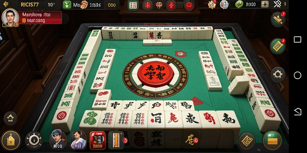 Screenshot RICIS77 menampilkan aksi seru permainan Mahjong yang menantang.