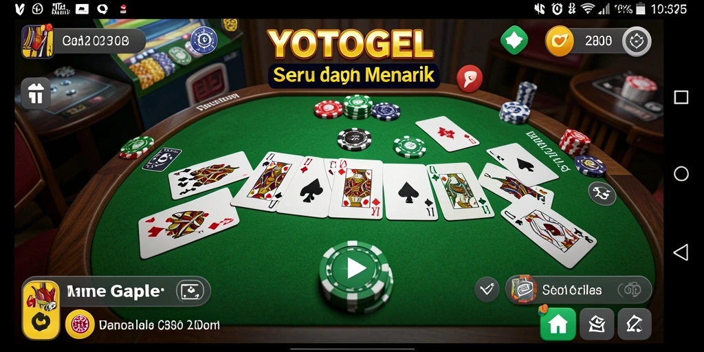 Tampilan gameplay YOTOGEL yang seru dan menarik saat bermain Gaple.